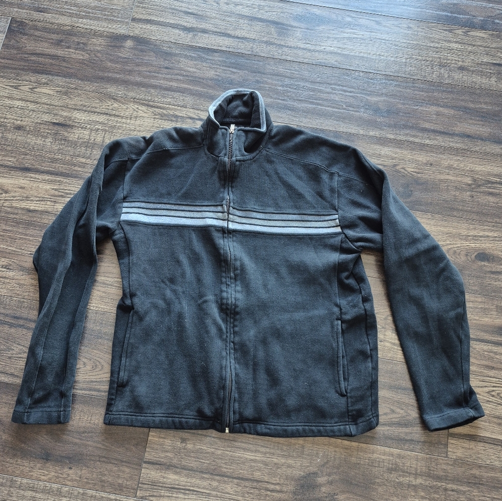 * FREE With Purchase Vroom Sport Men's Black Gray Zip Up Knit Sweater Large